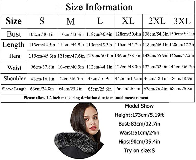 Molodo Women's Long Down Coat with Fur Hood Maxi Down Parka Puffer Jacket (black, 3XL) - Image 2
